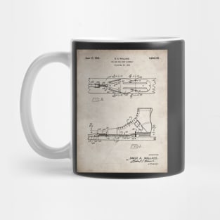 Ski Boots Patent - Snow Skier Skiing Lodge Art - Antique Mug